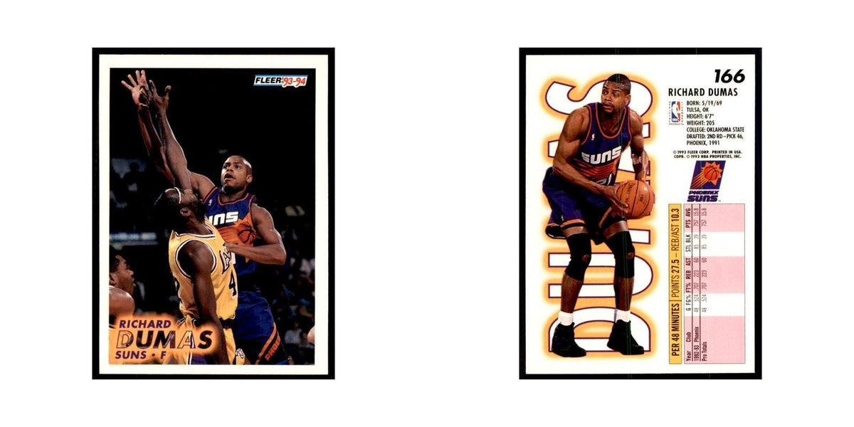 1993 Fleer. Richard Dumas Basketball Cards #166
