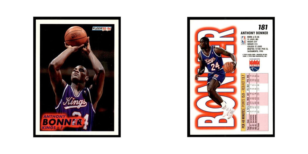1993 Fleer. Anthony Bonner Basketball Cards #181