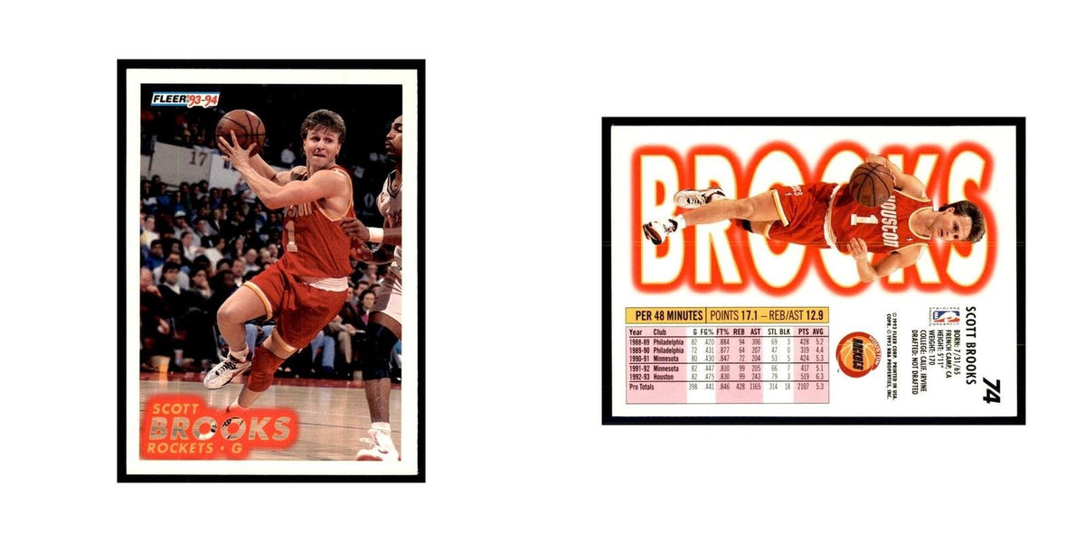 1993 Fleer. Scott Brooks Basketball Cards #74