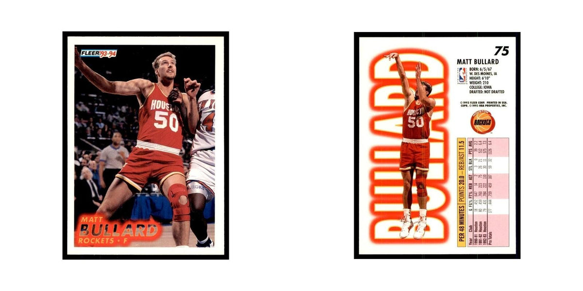 1993 Fleer. Matt Bullard Basketball Cards #75