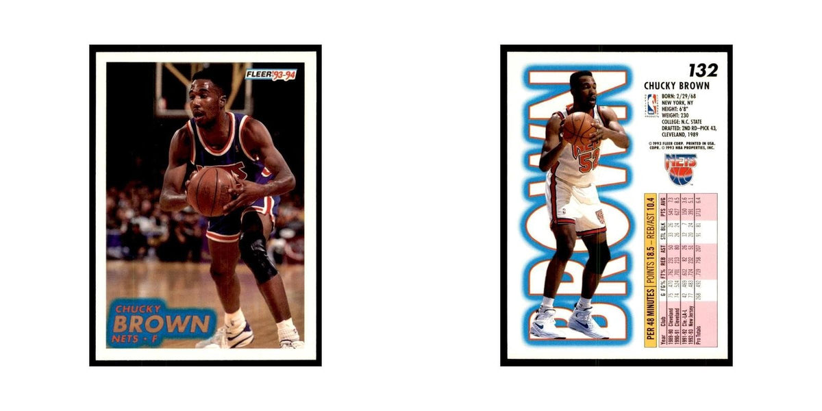 1993 Fleer. Chucky Brown Basketball Cards #132