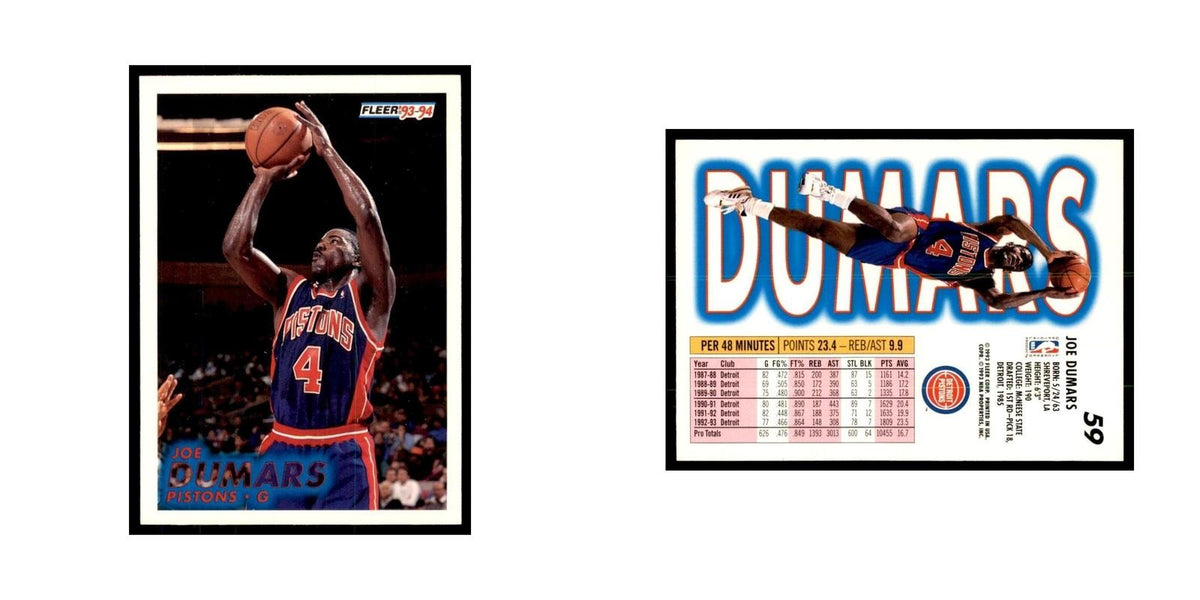 1993 Fleer. Joe Dumars Basketball Cards #59