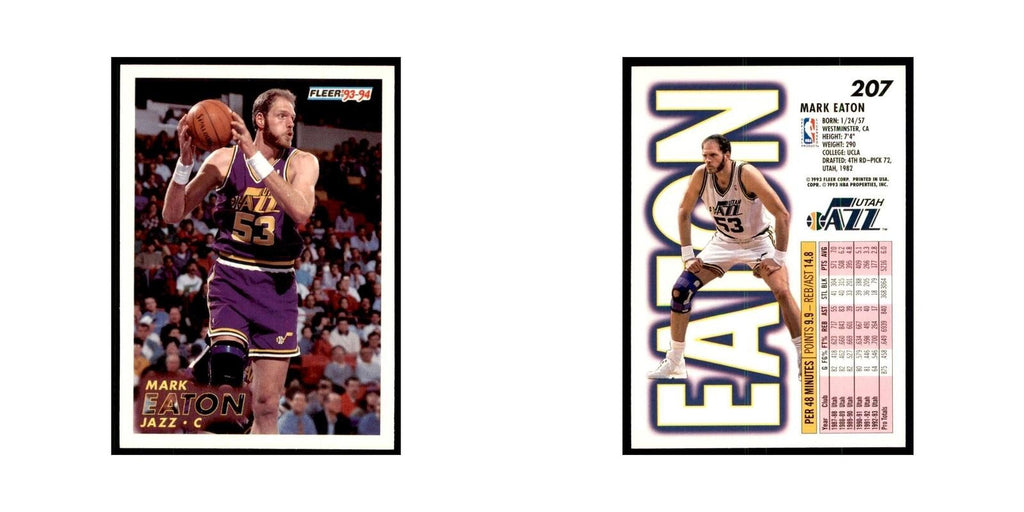 1993 Fleer. Mark Eaton Basketball Cards #207