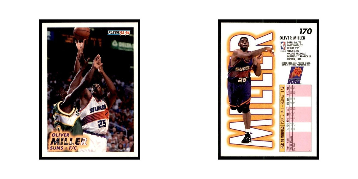 1993 Fleer. Oliver Miller Basketball Cards #170
