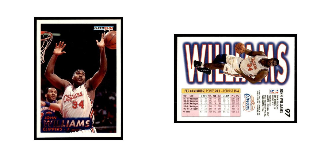 1993 Fleer. John Williams Basketball Cards #97