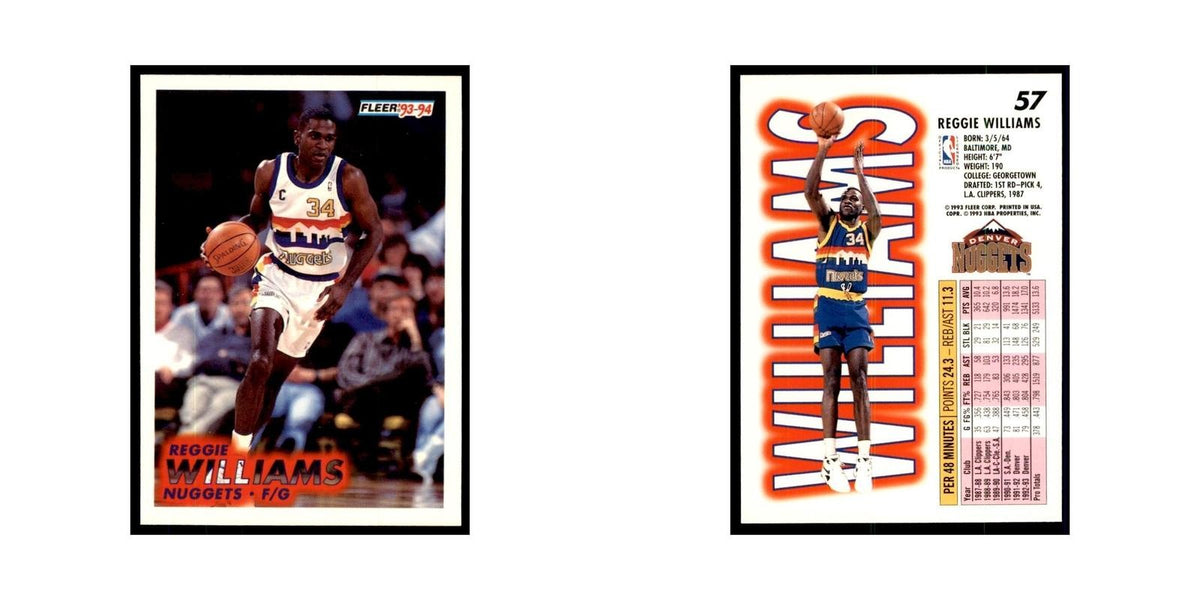 1993 Fleer. Reggie Williams Basketball Cards #57