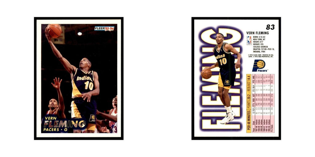 1993 Fleer. Vern Fleming Basketball Cards #83