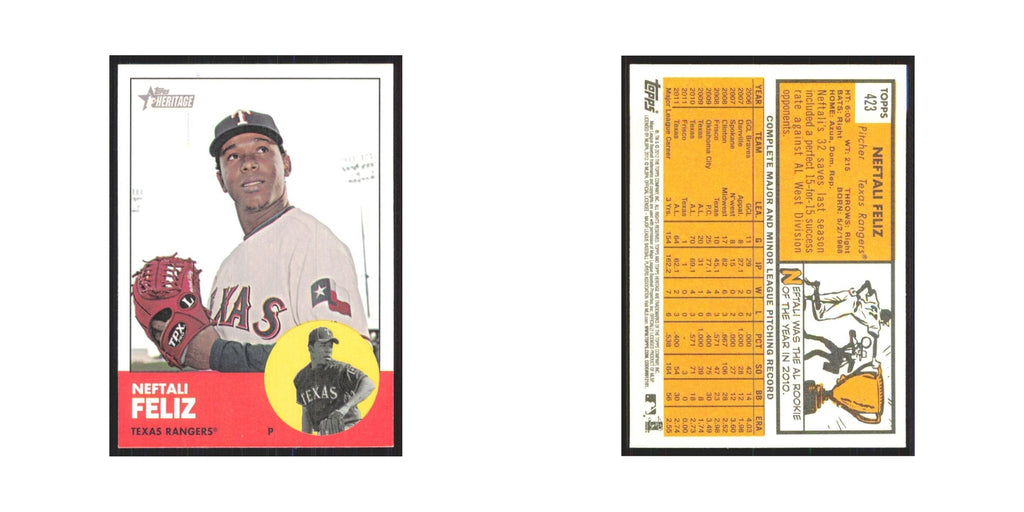 Neftali Feliz 2012 Topps Heritage #423 Texas Rangers Baseball Card NM