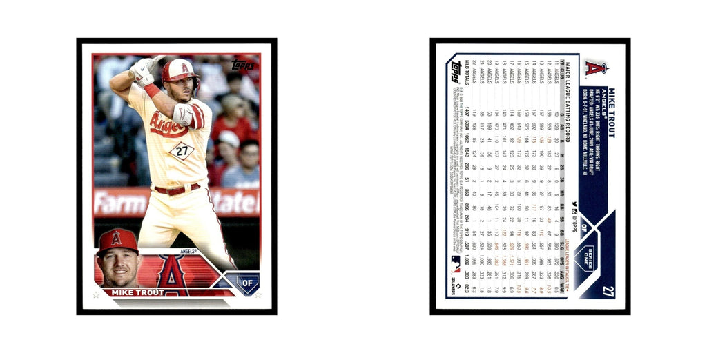 Mike Trout 2023 Topps #27 Los Angeles Angels Baseball Card NM