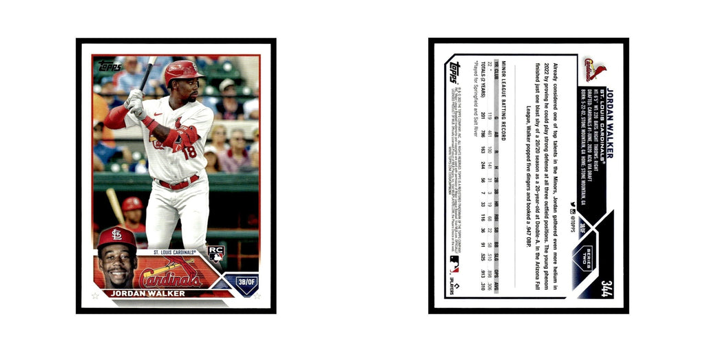 Jordan Walker Rookie 2023 Topps #344 St. Louis Cardinals Baseball Card NM