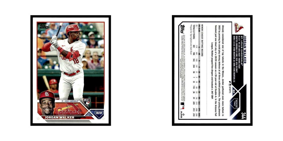 Jordan Walker Rookie 2023 Topps #344 St. Louis Cardinals Baseball Card NM