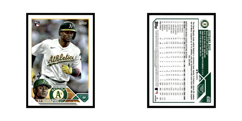 Esteury Ruiz Rookie 2023 Topps #650 Oakland Athletics Baseball Card NM