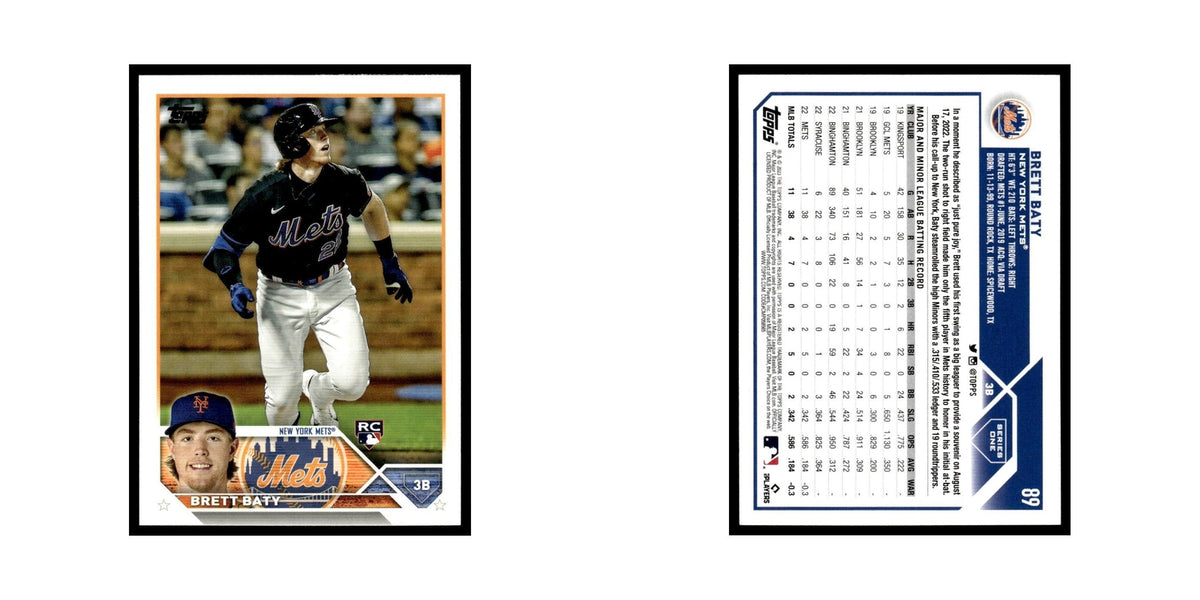Brett Baty Rookie 2023 Topps #89 New York Mets Baseball Card NM