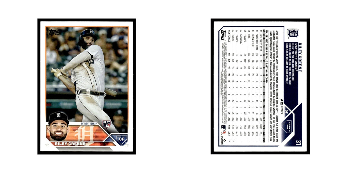 Riley Greene Rookie 2023 Topps #31 Detroit Tigers Baseball Card NM