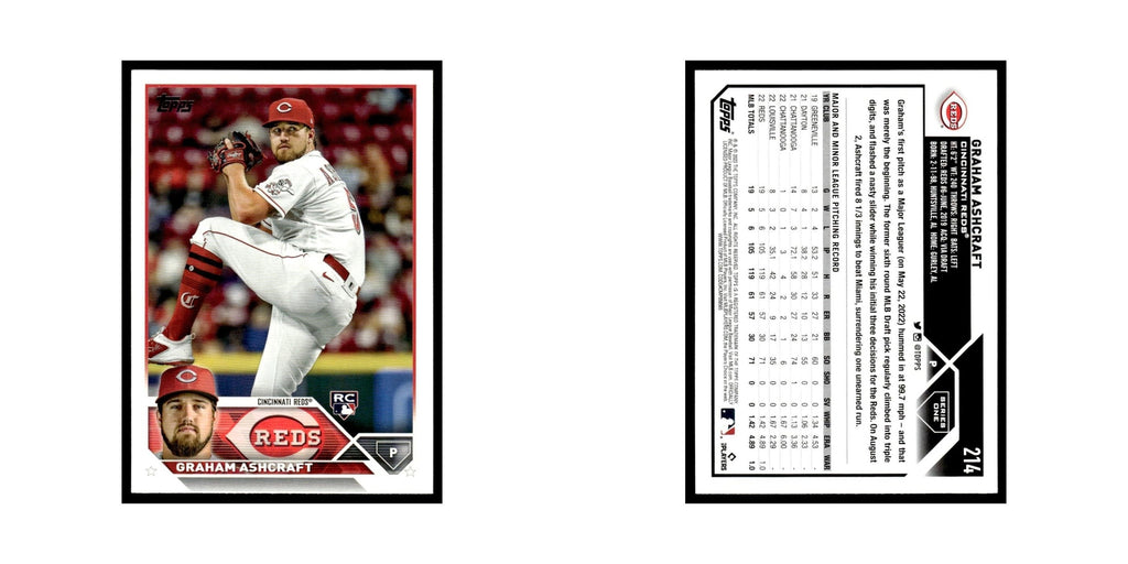 Graham Ashcraft Rookie 2023 Topps #214 Cincinnati Reds Baseball Card NM