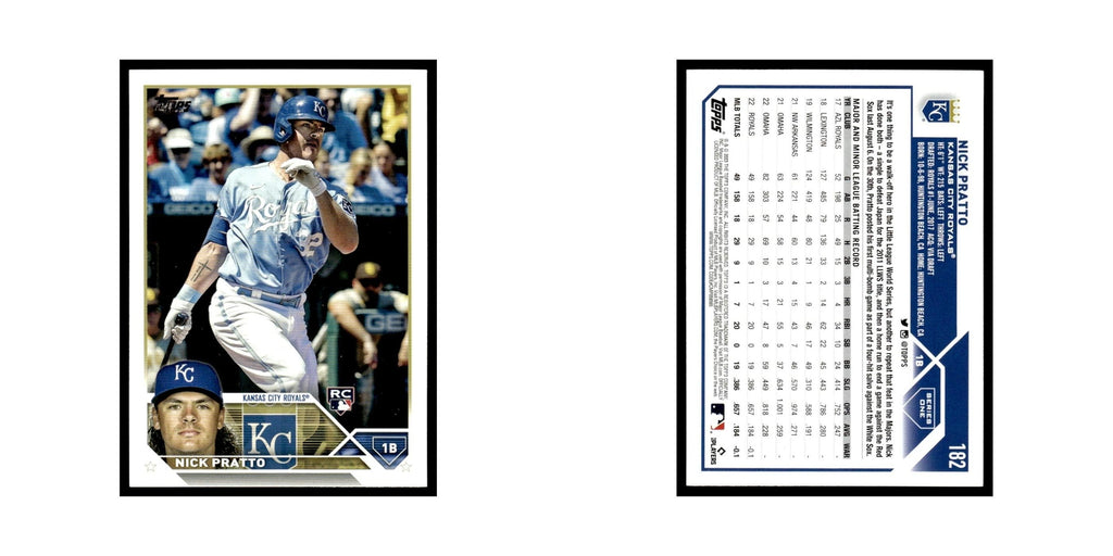Nick Pratto Rookie 2023 Topps #182 Kansas City Royals Baseball Card NM