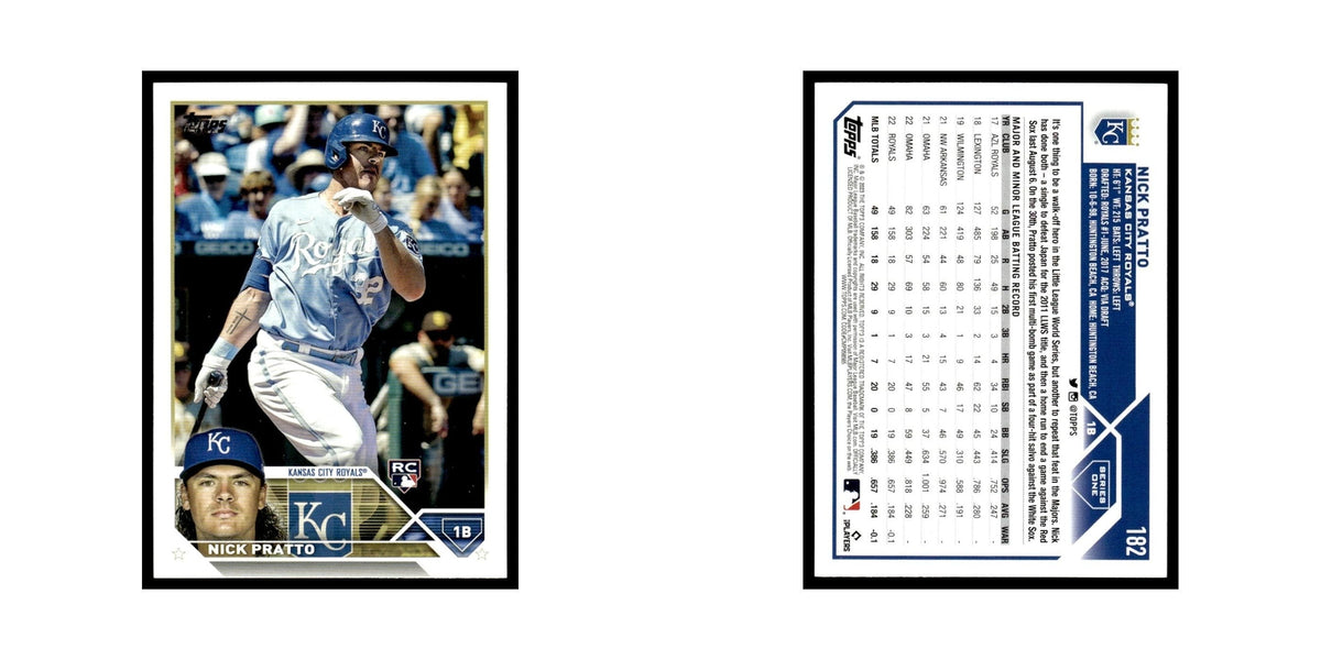 Nick Pratto Rookie 2023 Topps #182 Kansas City Royals Baseball Card NM