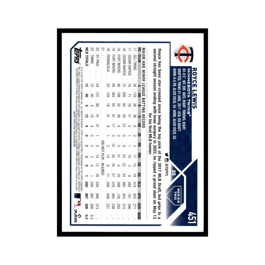 Royce Lewis 2023 Topps #451 Minnesota Twins Baseball Card NM