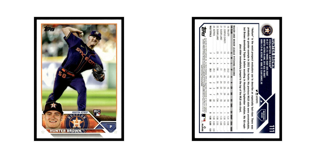 Hunter Brown Rookie 2023 Topps #111 Houston Astros Baseball Card NM