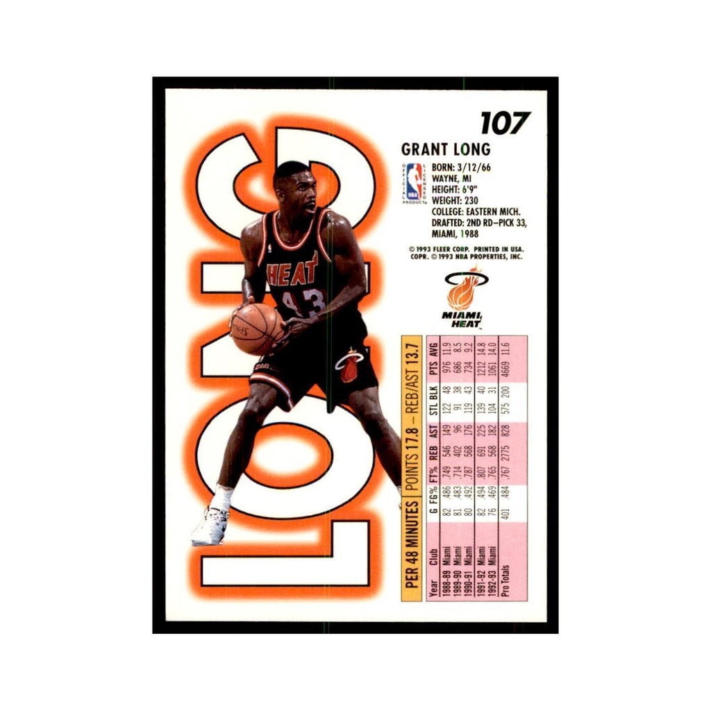 1993 Fleer: Grant Long Basketball Cards #107