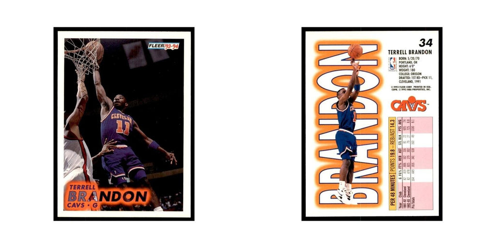 1993 Fleer: Terrell Brandon Basketball Cards #34