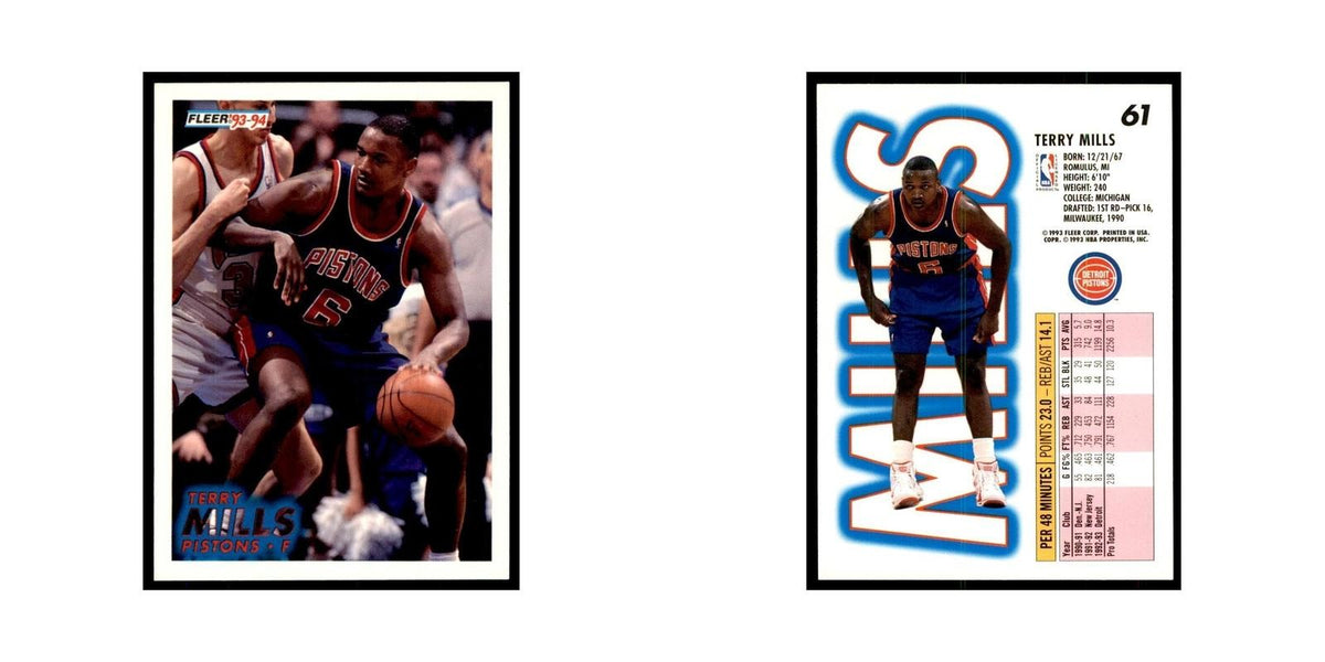 1993 Fleer: Terry Mills Basketball Cards #61