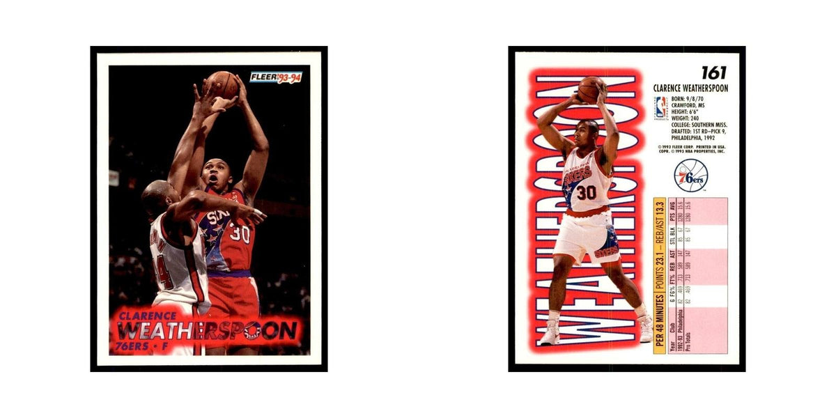 1993 Fleer: Clarence Weatherspoon Basketball Cards #161