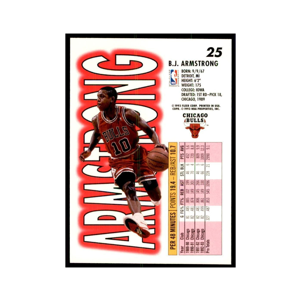 1993 Fleer: B.J. Armstrong Basketball Cards #25