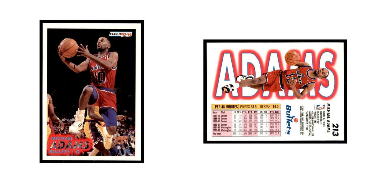 1993 Fleer: Michael Adams Basketball Cards #213