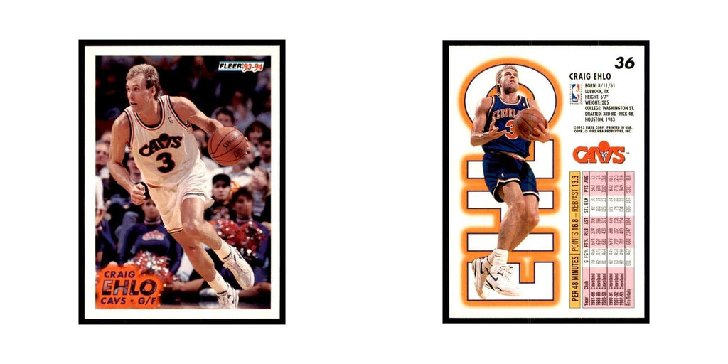 1993 Fleer: Craig Ehlo Basketball Cards #36