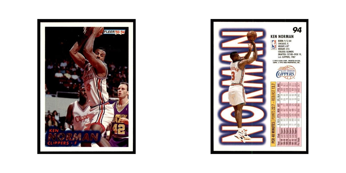 1993 Fleer: Ken Norman Basketball Cards #94