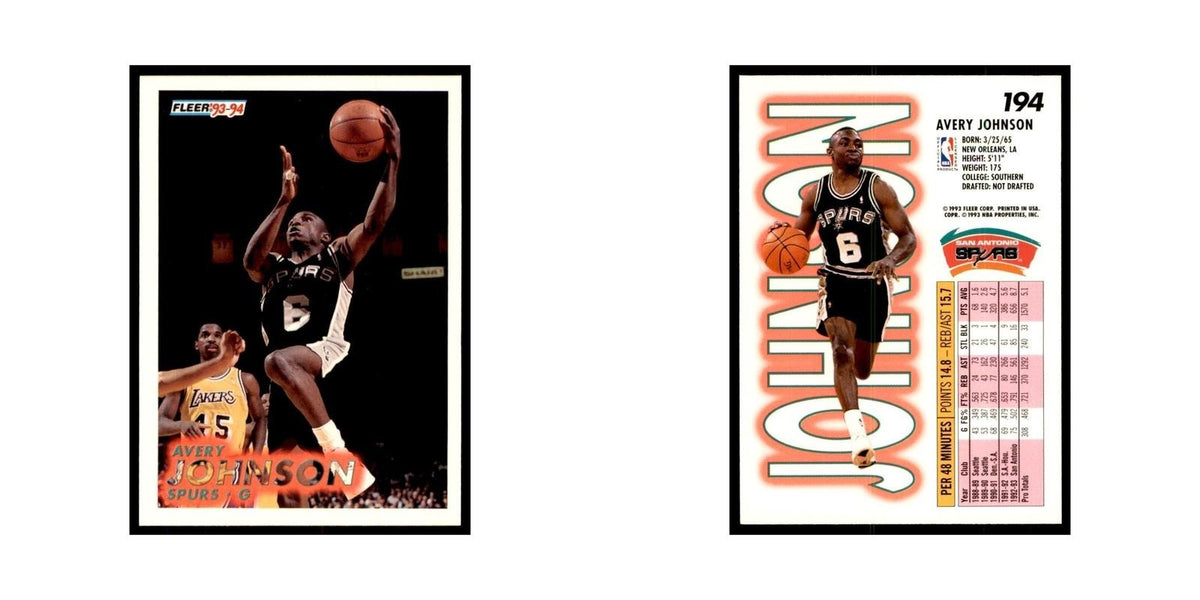1993 Fleer: Avery Johnson Basketball Cards #194