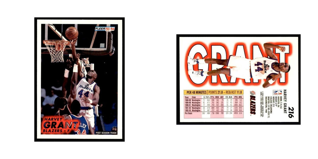1993 Fleer: Harvey Grant Basketball Cards #216