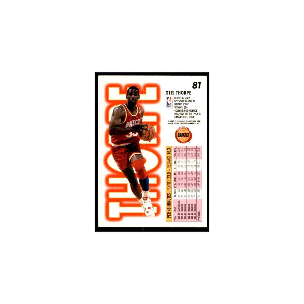 1993 Fleer: Otis Thorpe Basketball Cards #81