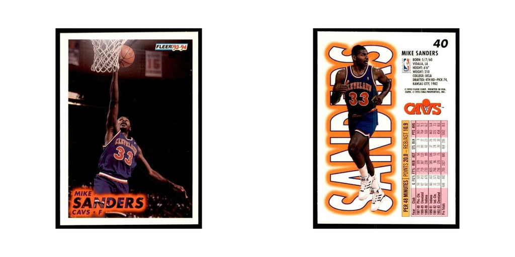 1993 Fleer: Mike Sanders Basketball Cards #40