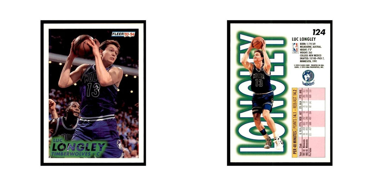1993 Fleer: Luc Longley Basketball Cards #124