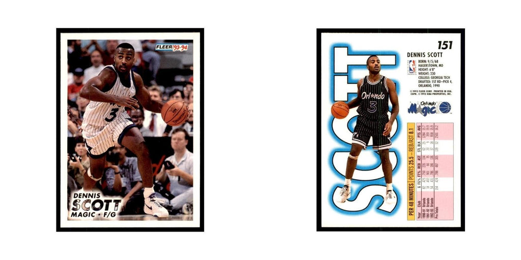 1993 Fleer: Dennis Scott Basketball Cards #151