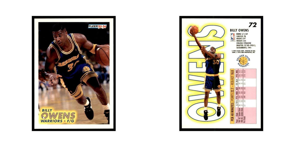 1993 Fleer: Billy Owens Basketball Cards #72