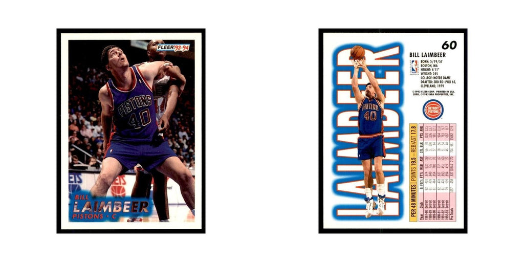 1993 Fleer: Bill Laimbeer Basketball Cards #60