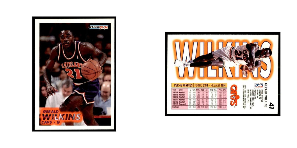 1993 Fleer: Gerald Wilkins Basketball Cards #41