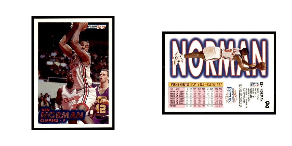 1993 Fleer: Ken Norman Basketball Cards #94