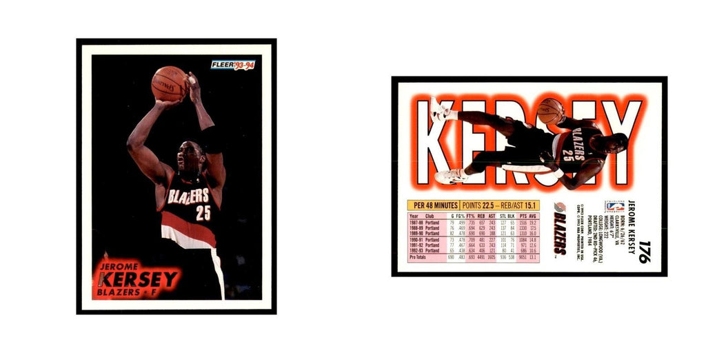 1993 Fleer: Jerome Kersey Basketball Cards #176