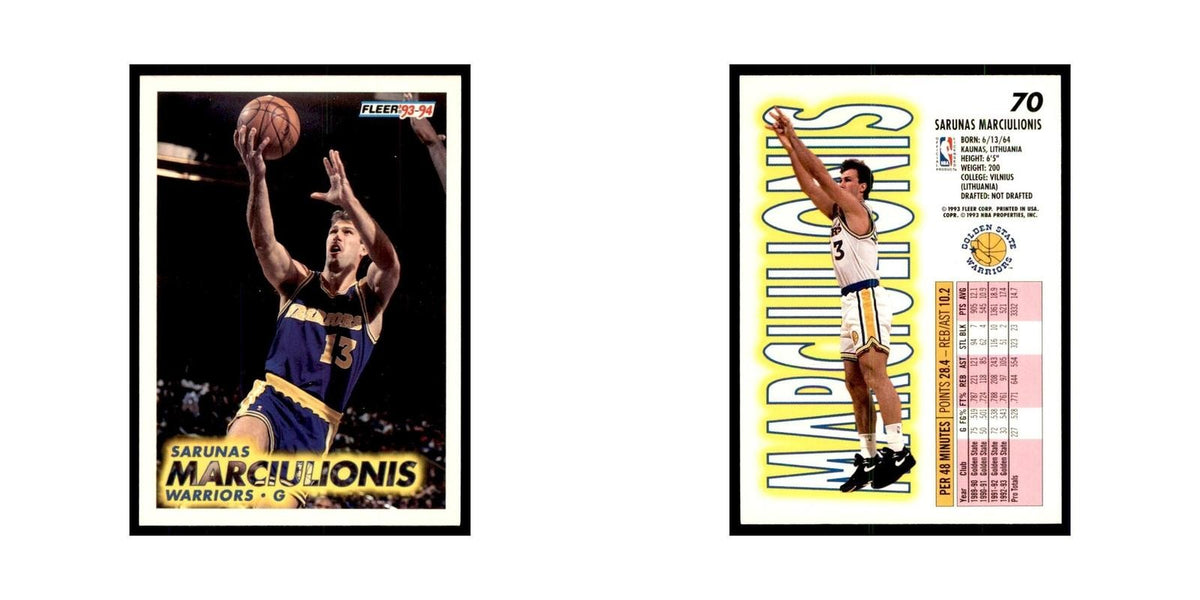 1993 Fleer: Sarunas Marciulionis Basketball Cards #70