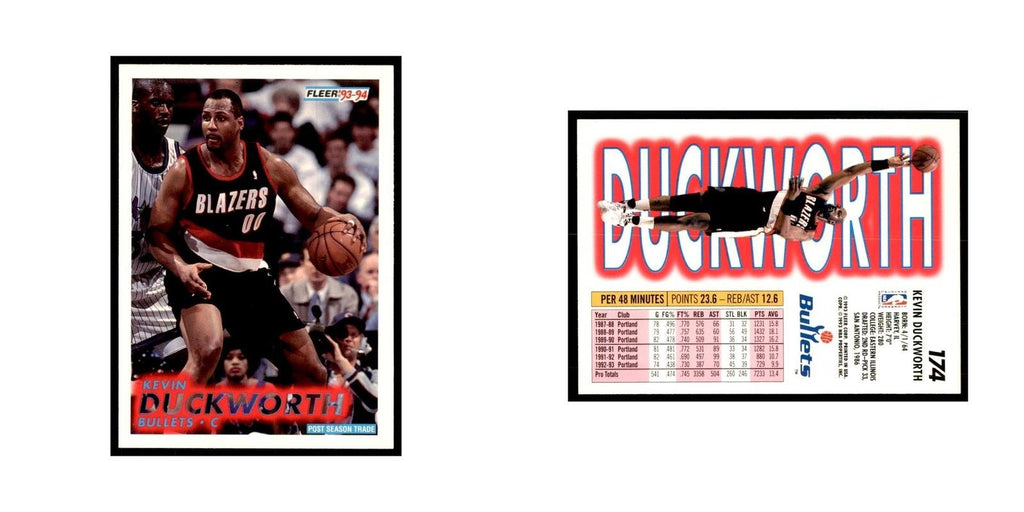 1993 Fleer: Kevin Duckworth Basketball Cards #174