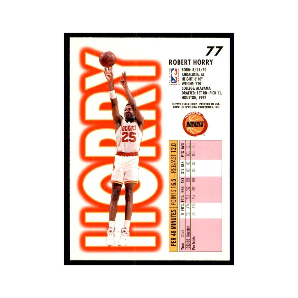 1993 Fleer: Robert Horry Basketball Cards #77