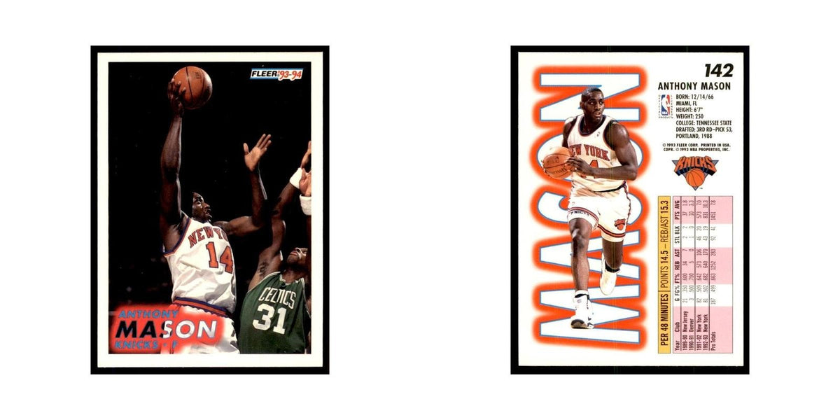 1993 Fleer: Anthony Mason Basketball Cards #142
