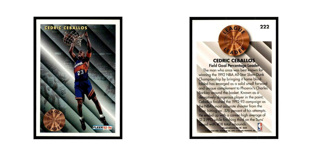 1993 Fleer: Cedric Ceballos Basketball Cards #222