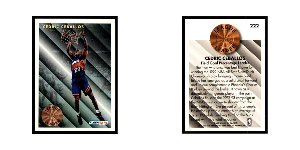 1993 Fleer: Cedric Ceballos Basketball Cards #222