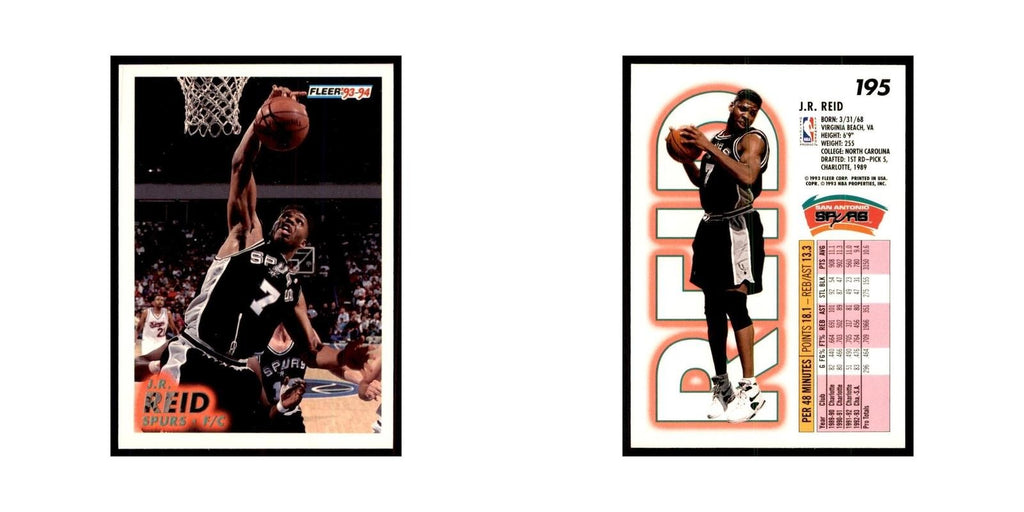 1993 Fleer: J.R. Reid Basketball Cards #195