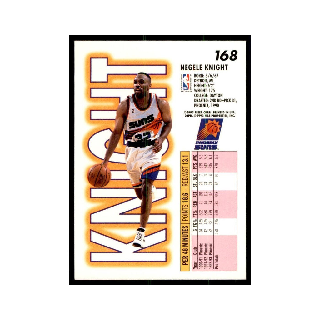 1993 Fleer: Negele Knight Basketball Cards #168